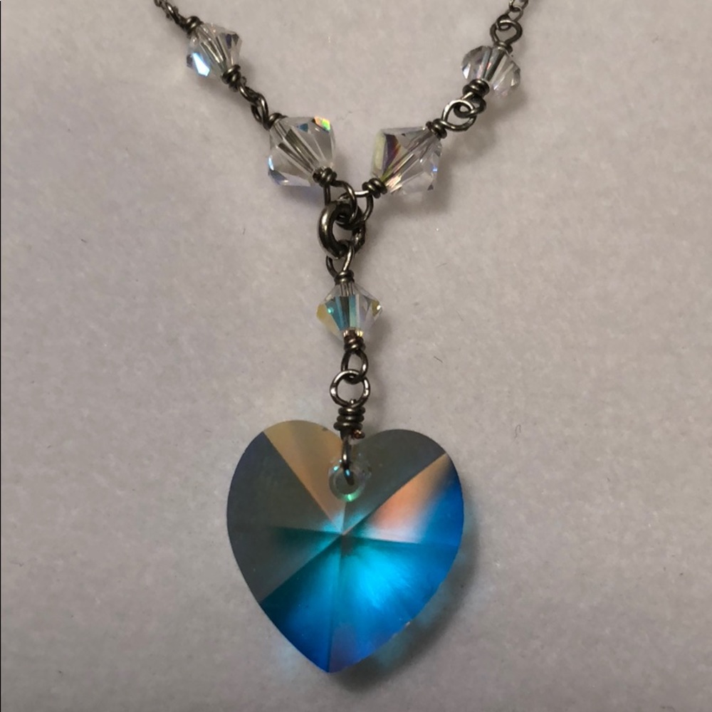 925 Sterling Silver Clear Heart Pendant Necklace